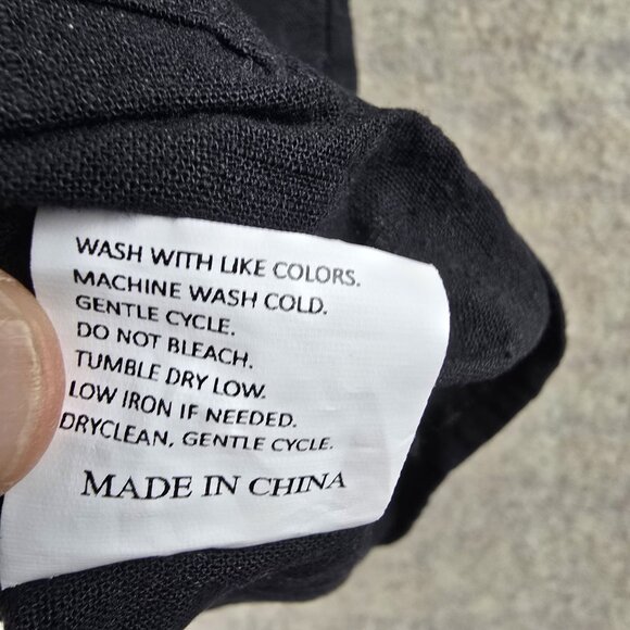 Black Womens 4XL Top Embroidered Boho Style Short Sleeves Cotton Pre-Owned - Picture 4 of 6